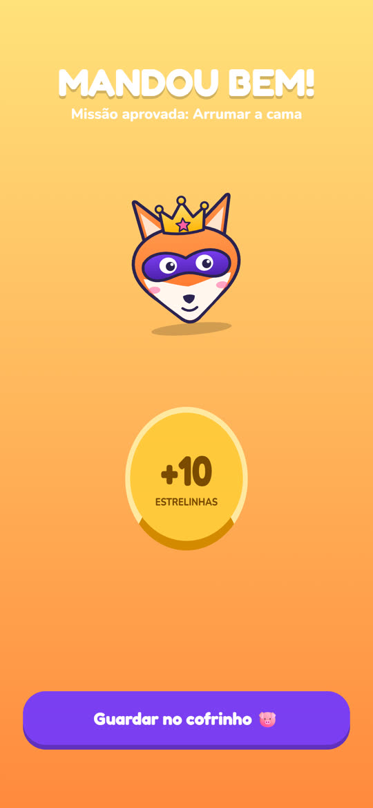 Comemoração com Estrelinhas ganhas
